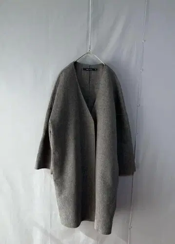 이탈리아제 소피 인형 애로우즈 울 캐시미어 혼방 코트 그레이 36