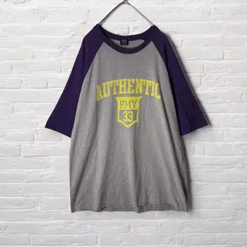 구제 의류 래글런 T셔츠 반팔 빅 사이즈 4L y2k 그레이 보라색