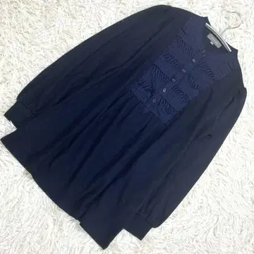 필드 드림 네이비 긴팔 티셔츠 가슴 플리츠 M 사이즈