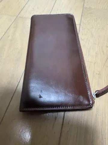 브라운 가죽 장지갑