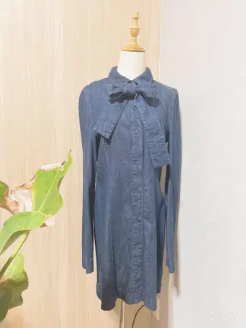 데님 리본 포함 셔츠 원피스 ZARA