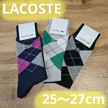 미사용 새상품 3세트 LACOSTE 아가일 무늬 삭스 25~27cm
