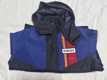 ENEOS 에네오스 방한복 L 사이즈 후드 부착 겉옷 블루종 점퍼