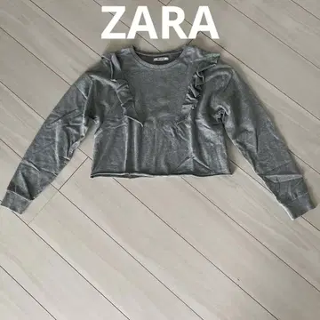 ZARA 자라 프릴 그레이 크롭 맨투맨 트레이닝복 S