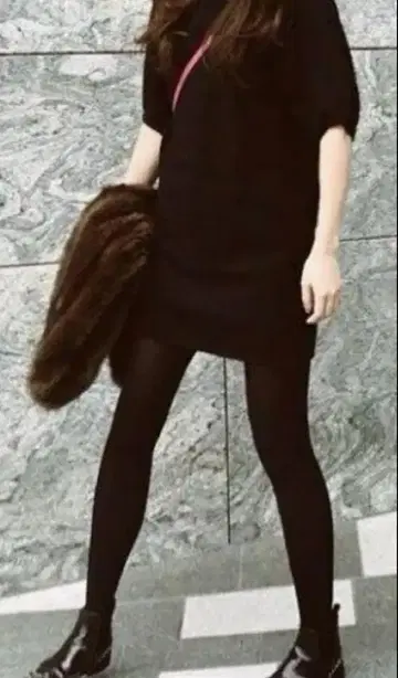 YOKO CHAN 퍼프 슬리브 미니 원피스
