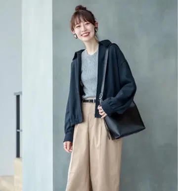 UNIQLO 브러쉬드 저리 오버 사이즈 블루종 Navy M 사이즈