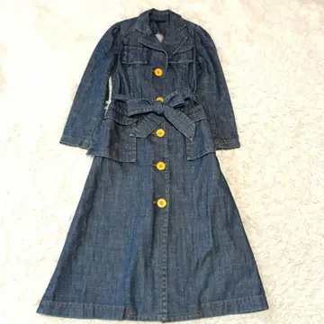 MARCJACOBS 마크제이콥스 롱 데님 코트 벨트 포함 리본