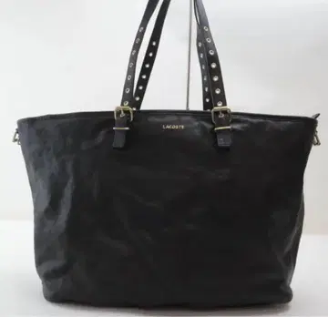 LACOSTE 가죽 숄더백 블랙