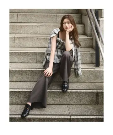 질 바이 질 스튜어트 가는 벨트 세트 와이드 팬츠