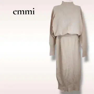 emmi 에미 베이지 니트 원피스 긴팔 프리 사이즈 양모