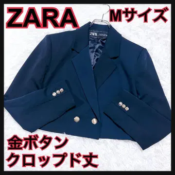 ZARA 자라 트렌드 네이비 크롭 기장 골드 버튼 멋스러운 더블