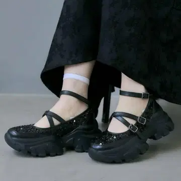 hare 스팽글 멜리 제인 슈즈 LARGE 블랙
