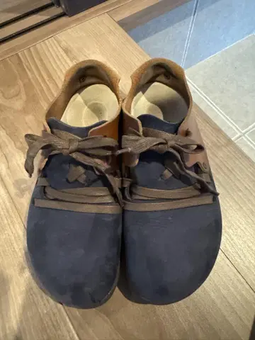 BIRKENSTOCK 네이비와 브라운 로우컷 신발