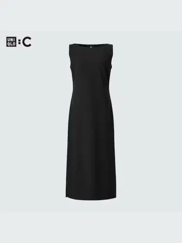 유니클로C 크레이프 저지 원피스 슬리브리스
