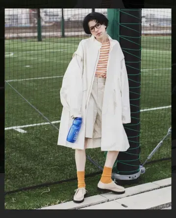 forksy. 2way 데님 모즈 코트 화이트 빅