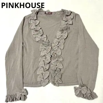 상태 좋음 PINKHOUSE 핑크하우스 럭셔리 리본 가디건 베이지