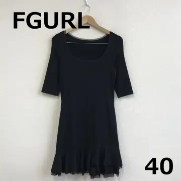 C0926B10 [ FGURL ] 7부 소매 밑단 프릴 원피스