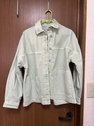 ZARA 라이트 그린 데님 자켓 오버 사이즈