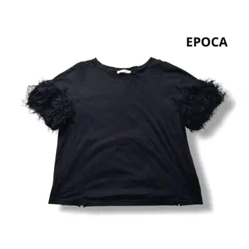 EPOCA 상의 T셔츠 블랙 디자인 소매 프린지 40