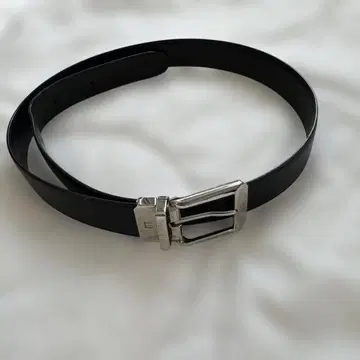 던힐 가죽 벨트 블랙 실버 버클