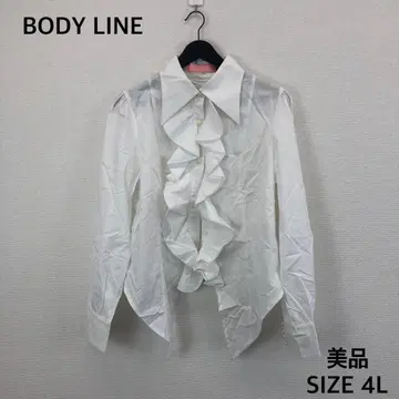 택 포함 새상품 BODY LINE 프릴 셔츠 커터 셔츠 4L