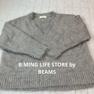 B:MING by BEAMS 그레이 V넥 스웨터