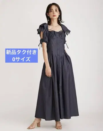 스나이델] 슬리브 디자인 스퀘어 넥 원피스 새상품 택 포함