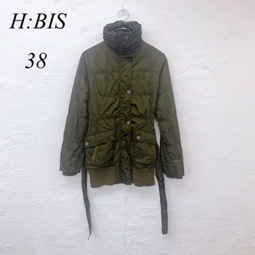 e5343 에이치비스 여성용 점퍼 코트 모스그린 벨트 38