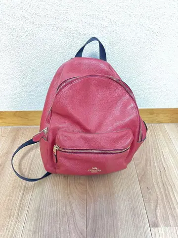 가죽 빨간색 럭색 백팩