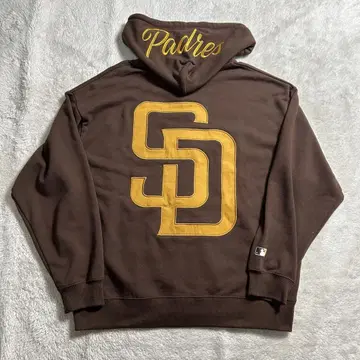 로데오 크라운 MLB 지퍼 후드티 브라운