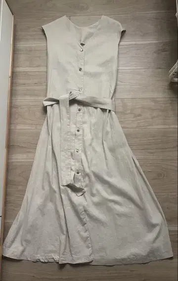 SLOBE IENA 슬리브리스 셔츠 원피스 베이지