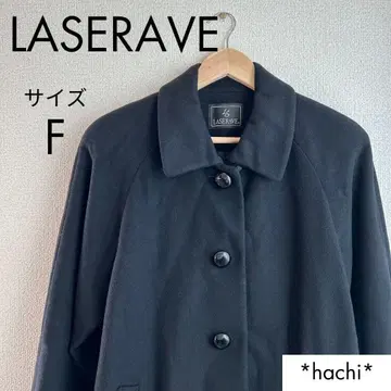 택 포함 LASERAVE 스텐카라 코트 캐시미어 혼방 블랙 이탈리아제