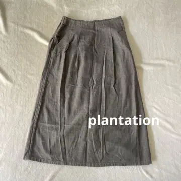 Plantation 울 코튼 스커트 포켓 차콜 일본제