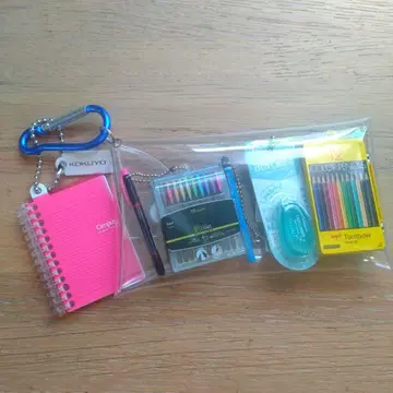 문구 세트 노트 색연필 샤프 펜슬 가챠 파우치