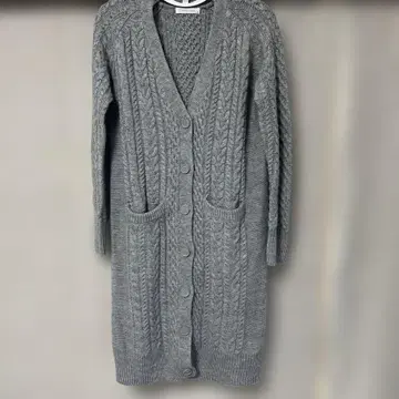 LOWRYS FARM 그레이 케이블 니트 가디건 M