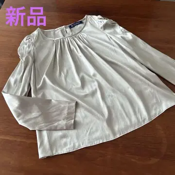 새상품 M'S GRACY 베이지 스트레치 실크 긴팔 블라우스 38