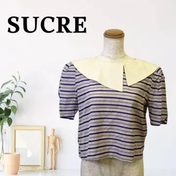 zG244 [ F ] SUCRE 블라우스 세일러 카라 보트넥