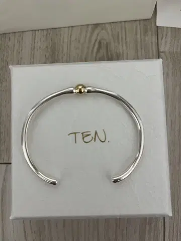 TEN. 실버 뱅글 골드 악센트