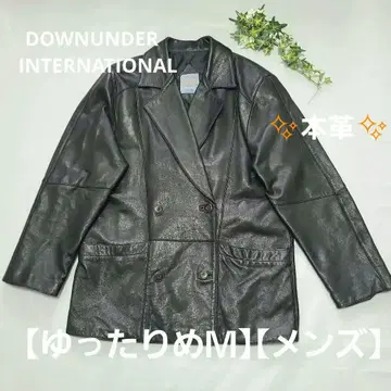 블랙 가죽 더블 브레스트 자켓 [ M ] 루즈핏