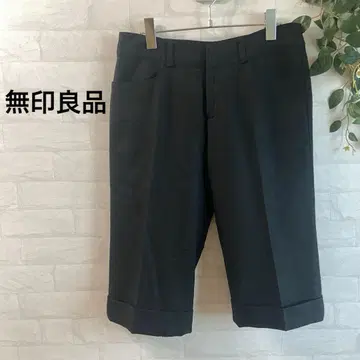 [ 무인양품 ] 울 혼방 포켓 부착 하프 팬츠 (70cm) 블랙