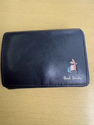 Paul Smith 블랙 가죽 이단 접이 지갑