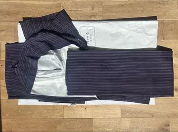 기모노 야마토 츠케사게 기모노 보라색과 화이트 스트라이프 시치고산 졸업식