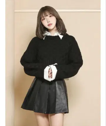 Darich 레이어드 크롭 니트탑