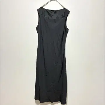23구 빅 사이즈 무릎 기장 원피스 슬리브리스 블랙 스퀘어 넥 4L