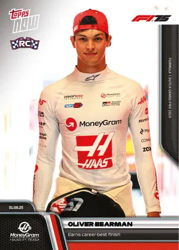Topps NOW F1 Card 59 하스 루키 올리버 베어맨