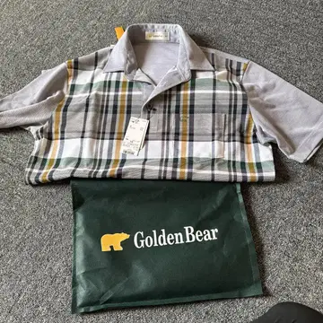 Golden Bear 그레이 체크 피케 셔츠