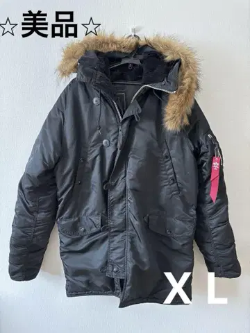 ALPHA INDUSTRIES 밀리터리 퍼 달린 다운 자켓 XL