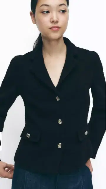 택 포함 새상품 ZARA 블랙 테일러드 자켓 XS