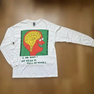 GILDAN 뇌 그래픽 긴팔 티셔츠 L