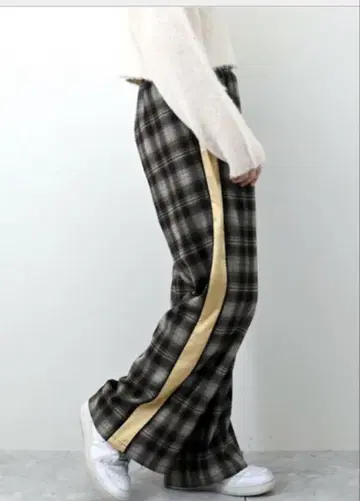 체크 사이드 라인 팬츠